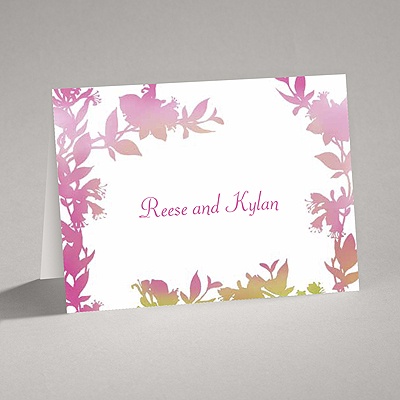 Watercolor Shades - Fuchsia - Thank You Card and Envelope