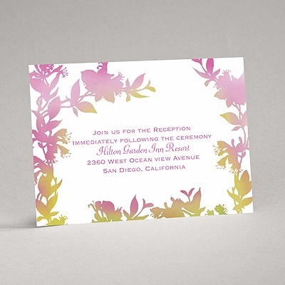 Watercolor Shades - Fuchsia - Reception Card