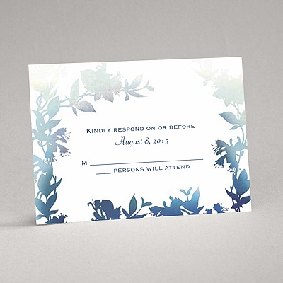 Watercolor Shades - Navy - Response Card and Envelope
