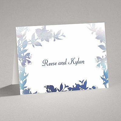 Watercolor Shades - Navy - Thank You Card and Envelope