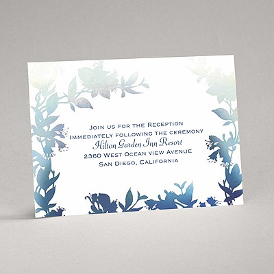 Watercolor Shades - Navy - Reception Card