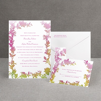 Watercolor Shades - Fuchsia - Invitation