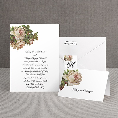 Vintage Peony - Invitation