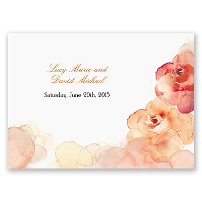 Watercolor Roses - Yellow - Response Postcard