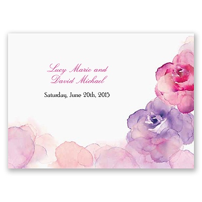Watercolor Roses - Purple - Response Postcard