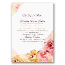 Watercolor Roses - Yellow - Invitation