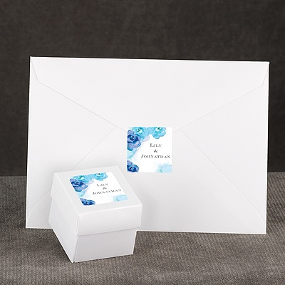 Watercolor Roses - Blue - Seal