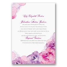 Watercolor Roses - Purple - Invitation