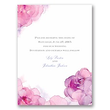 Watercolor Roses - Purple - Save the Date Card