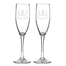 Lucky In Love Toasting Flutes