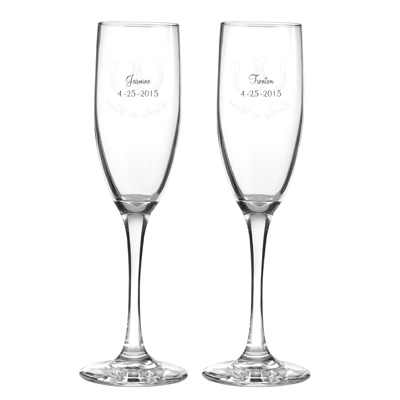 Lucky In Love Toasting Flutes