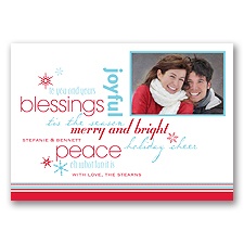 Word Play - Red Photo Holiday Card