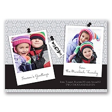 Snapshots - Black Photo Holiday Card