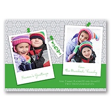 Snapshots - Green Photo Holiday Card