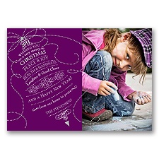 Ringing Greetings - Purple Photo Holiday Card