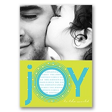 Joyful - Blue Photo Holiday Card