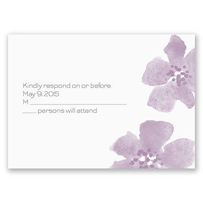 Floral Impression - Lavender - Response Card and Envelope
