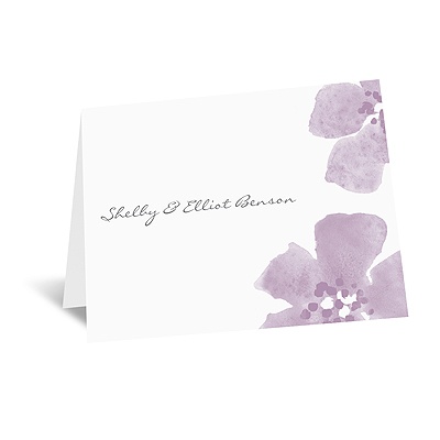 Floral Impression - Lavender - Thank You Card and Envelope