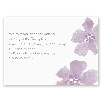 Floral Impression - Lavender - Reception Card