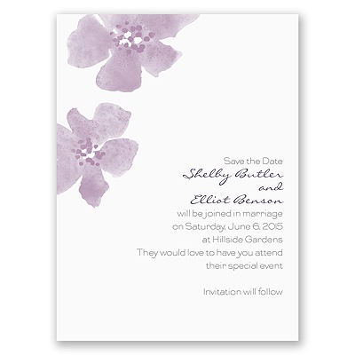 Floral Impression - Lavender - Save the Date Card