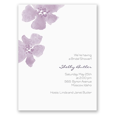Floral Impression - Lavender - Bridal Shower Invitation