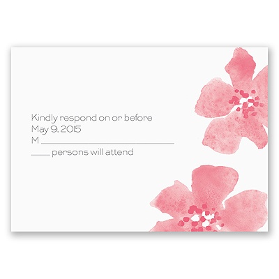 Floral Impression - Posie Pink - Response Card and Envelope