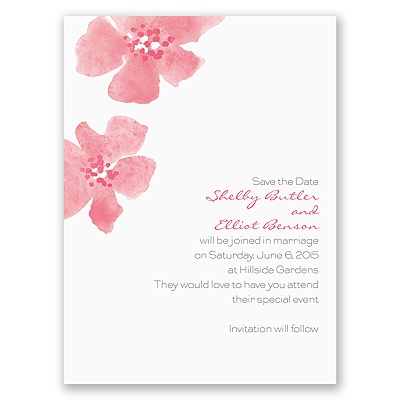 Floral Impression - Posie Pink - Save the Date Card
