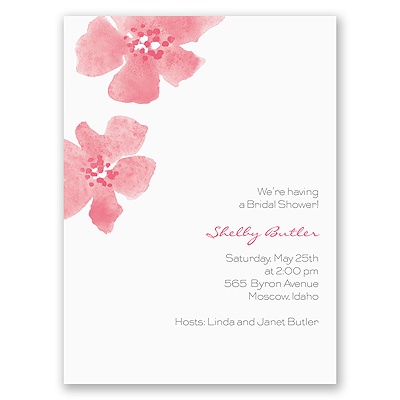 Floral Impression - Posie Pink - Bridal Shower Invitation