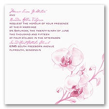 Watercolor Orchid - Fuchsia - Invitation