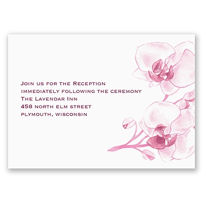 Watercolor Orchid - Fuchsia - Reception Card