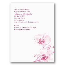 Watercolor Orchid - Fuchsia - Bridal Shower Invitation