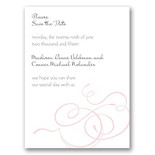 Calligraphy Swirls - Pink - Save the Date