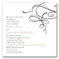 Calligraphy Swirls - Black - Invitation