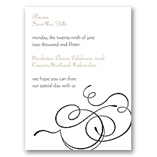 Calligraphy Swirls - Black - Save the Date