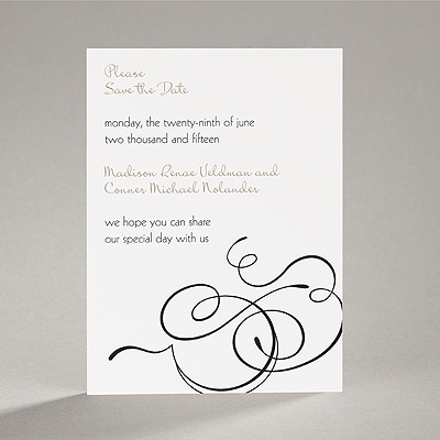 Calligraphy Swirls - Black - Save the Date