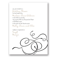 Calligraphy Swirls - Black - Bridal Shower Invitation