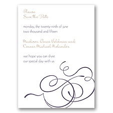 Calligraphy Swirls - Purple - Save the Date