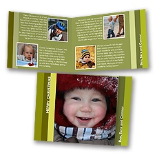 Bold Stripes - Green - Storyline Photo Holiday Card