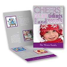 Glad Tidings - Purple Storyline Photo Holiday Card