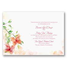Watercolor Butterflies - Red Invitation