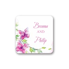 Watercolor Butterflies - Fuchsia - Seal