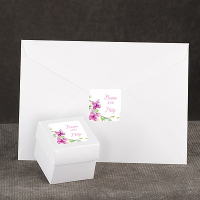 Watercolor Butterflies - Fuchsia - Seal