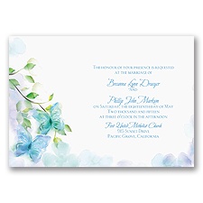 Watercolor Butterflies - Blue Invitation