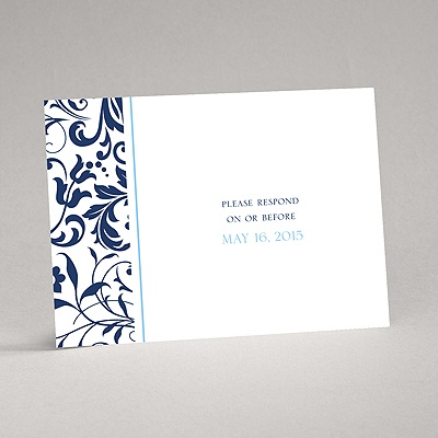 Lavish Damask - Navy Response Card and Envelope