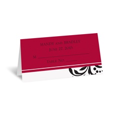 Lavish Damask - Black - Place Card