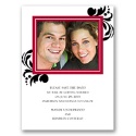 Lavish Damask - Black Save the Date Card
