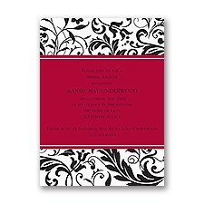 Lavish Damask - Black - Bridal Shower Invitation