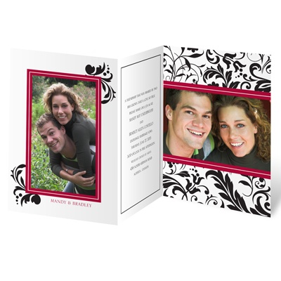 Lavish Damask - Black Invitation