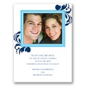 Lavish Damask - Navy - Save the Date Card