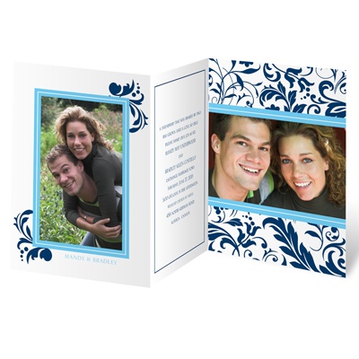 Lavish Damask - Navy - Invitation